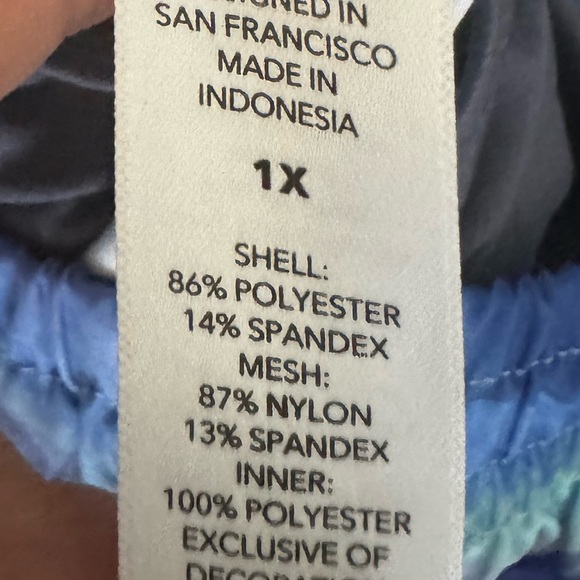 Athleta Printed Mesh Racer Run Shorts Size 1X - Picture 5 of 5